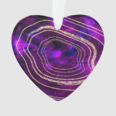 瑪瑙のGeodeの宇宙水晶の金ゴールドのグリッター オーナメント (裏面)