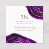 瑪瑙のGeodeの宇宙水晶の金ゴールドのグリッター スクエア名刺 (正面)