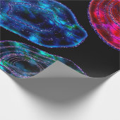 瑪瑙のGeodeの宇宙水晶の黒い包装紙 ラッピングペーパー (角)