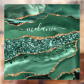 瑪瑙グリーン金ゴールドグリッター大理石名ウィンドウ貼り付け ウィンドウサイン (シート2)