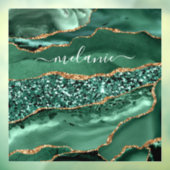 瑪瑙グリーン金ゴールドグリッター大理石名ウィンドウ貼り付け ウィンドウサイン (シート3)