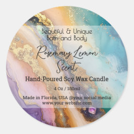 瑪瑙スワールボトルキャンドルジャー製品ラベル ラウンドシール