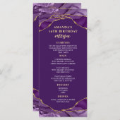 瑪瑙デザイン紫と金ゴールドメニュー メニュー (正面/裏面)