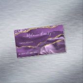 瑪瑙パープルバイオレット金ゴールド名刺マグネット マグネット名刺 (インサイチュ)