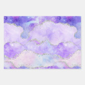 瑪瑙パープルピンクグリッター包装紙シート ラッピングペーパーシート (正面)