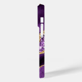 瑪瑙パープル金ゴールドグリッター名前をカスタムするiPhoneケース Case-Mate iPhoneケース (裏面 / 左)