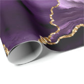 瑪瑙パープル金ゴールド名前をカスタムするギフトラッピング紙 ラッピングペーパー (ロールコーナー)