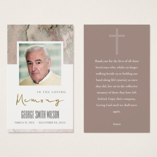 瑪瑙ピーチ悔やみや弔慰記念祈りの言葉フォトカード (正面&裏面)