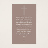 瑪瑙ピーチ悔やみや弔慰記念祈りの言葉フォトカード (裏面)