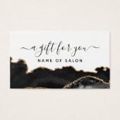 瑪瑙ブラック及び金ゴールド大理石サロンギフトカード (正面)