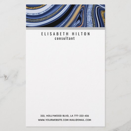 瑪瑙晶洞海軍金 黑色文具 便箋 (正面)