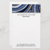 瑪瑙晶洞海軍金 黑色文具 便箋 (正面/裏面)