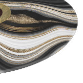 瑪瑙白黒と任意のモノグラムとの金ゴールド カッティングボード (角)