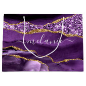 瑪瑙紫金閃光自訂姓名禮物袋 ラージペーパーバッグ (正面)