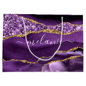 瑪瑙紫金閃光自訂姓名禮物袋 ラージペーパーバッグ (裏面)