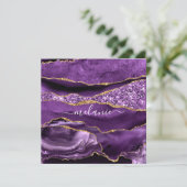 瑪瑙 紫色 紫羅蘭 金色 閃光晶洞 名稱文字 (スタンド正面)