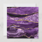 瑪瑙 紫色 紫羅蘭 金色 閃光晶洞 名稱文字 (裏面)