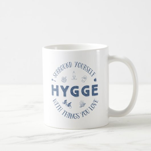 環境あなた自身w. Hygge (濃紺の文字) コーヒーマグカップ (右)