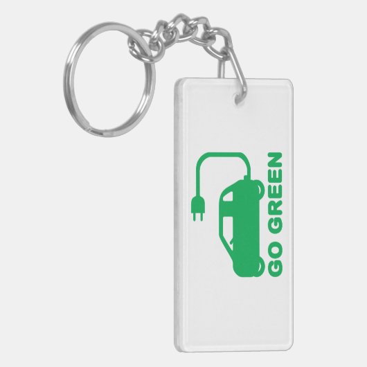 環境にやさしいことをしようの~ドライブ電気自動車 キーホルダー (正面左)