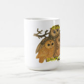 環境にやさしいことをしようはやじり声を与えます! ヴィンテージのフクロウ コーヒーマグカップ (中央)