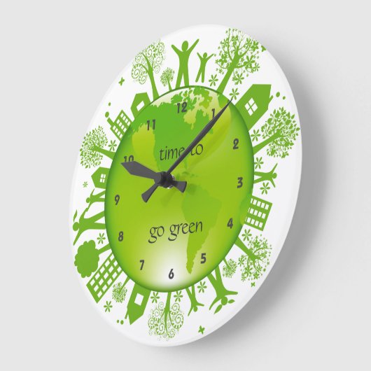 環境にやさしいことをしようエコデザイン壁時計 ラージ壁時計 (傾斜)