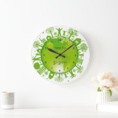 環境にやさしいことをしようエコデザイン壁時計 ラージ壁時計 (ホーム)