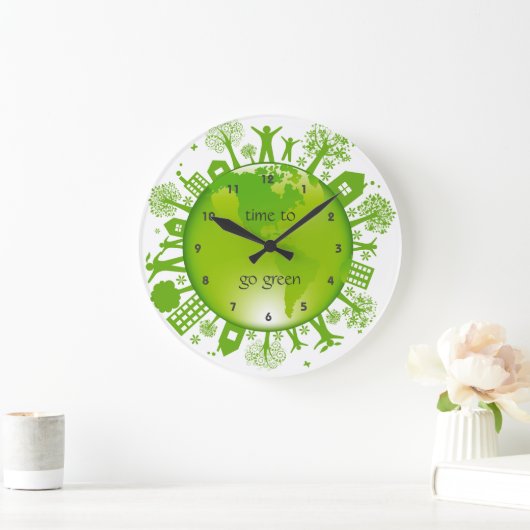 環境にやさしいことをしようエコデザイン壁時計 ラージ壁時計 (ホーム)