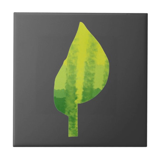 環境にやさしいことをしようエコ自然葉デザイン タイル (正面)