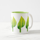 環境にやさしいことをしようエコ自然葉デザイン ツートーンマグカップ (正面右)