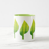 環境にやさしいことをしようエコ自然葉デザイン ツートーンマグカップ (中央)