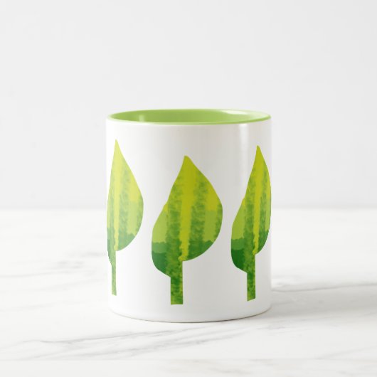 環境にやさしいことをしようエコ自然葉デザイン ツートーンマグカップ (中央)