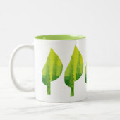 環境にやさしいことをしようエコ自然葉デザイン ツートーンマグカップ (左)