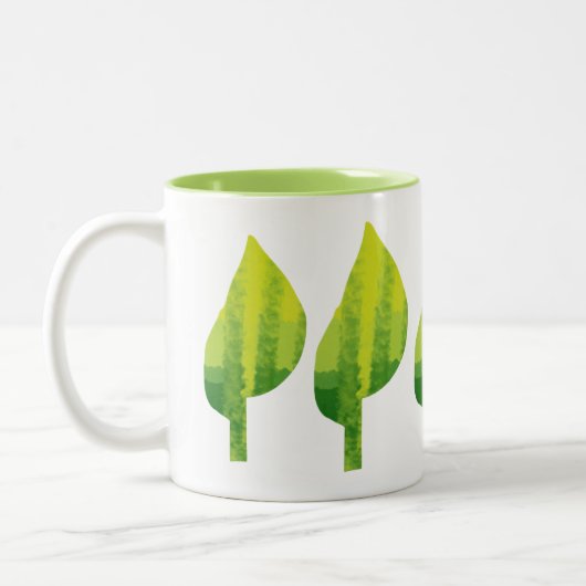 環境にやさしいことをしようエコ自然葉デザイン ツートーンマグカップ (左)
