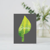環境にやさしいことをしようエコ自然葉デザイン ポストカード (スタンド正面)
