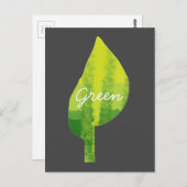 環境にやさしいことをしようエコ自然葉デザイン ポストカード (正面/裏面)