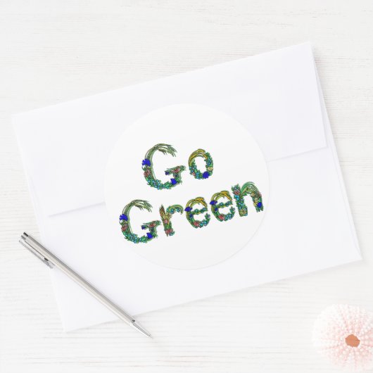 環境にやさしいことをしようシール ラウンドシール (封筒)