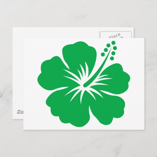 環境にやさしいことをしようハイビスカス ポストカード (正面/裏面)