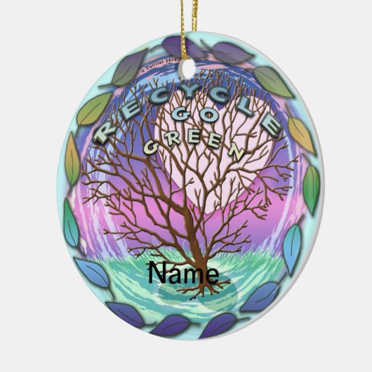 環境にやさしいことをしようリサイクルオーナメント セラミックオーナメント (左)