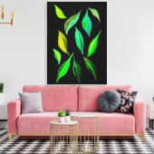 環境にやさしいことをしよう葉エコ水彩イラストレーション キャンバスプリント (インサイチュ (リビング))