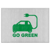 環境にやさしいことをしよう~が電気自動車を運転する カッティングボード (正面)