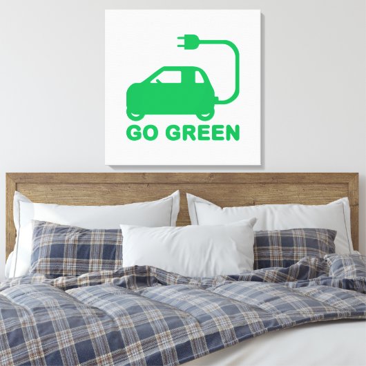 環境にやさしいことをしよう~が電気自動車を運転する キャンバスプリント (インサイチュ (寝室))