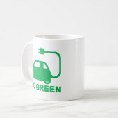 環境にやさしいことをしよう~が電気自動車を運転する コーヒーマグカップ (正面左)