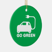 環境にやさしいことをしよう～が電気自動車を運転する セラミックオーナメント (右)