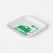 環境にやさしいことをしよう~が電気自動車を運転する ペーパープレート (傾斜あり)