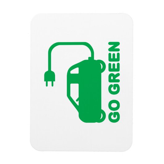 環境にやさしいことをしよう~が電気自動車を運転する マグネット (縦)