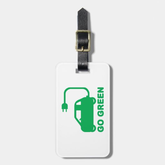 環境にやさしいことをしよう～が電気自動車を運転する ラゲッジタグ (正面縦)