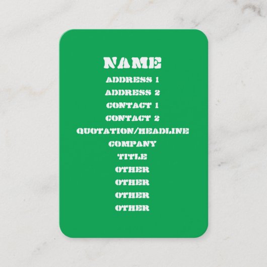 環境にやさしいことをしよう~が電気自動車を運転する 名刺 (正面)