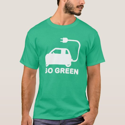 環境にやさしいことをしよう～が電気自動車を運転する Tシャツ (正面)