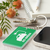 環境にやさしいことをしよう~が電車を運転する キーホルダー (正面右)