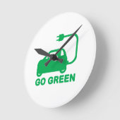 環境にやさしいことをしよう~が電車を運転する ラウンド壁時計 (傾斜)